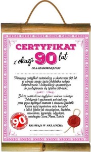 Dyplom bambus D85 - certyfikat 90 ona