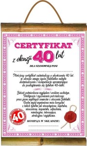 Dyplom bambus D55 - certyfikat 40 ona