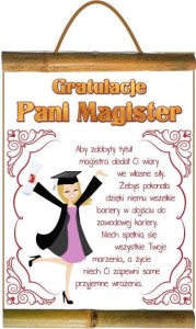 Dyplom bambus D153 - Gratulacje Pani Magister