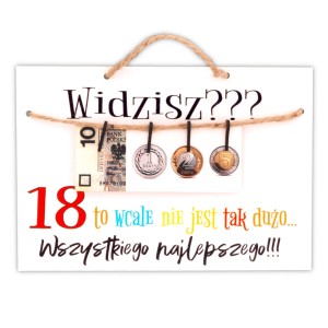 Tablica z pieniędzmi  - 18 Urodziny