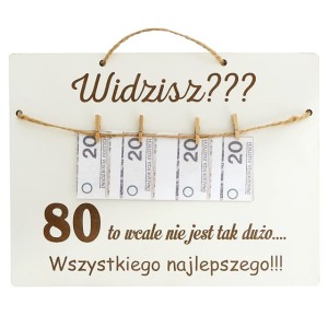 Tablica z pieniędzmi  - 80 urodziny