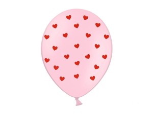 Balony 30 cm, Serca, Pastel Baby Pink