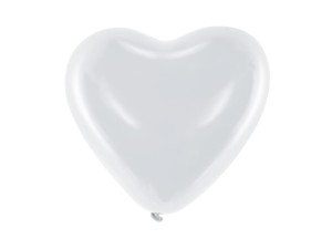 Balony 10'' Serca, Pastel biały