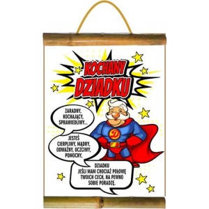 Dyplom bambus D136 - dziadek superman