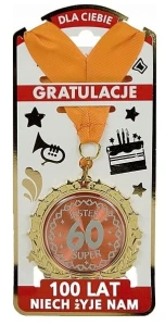 Złoty medal (metalowy) Jesteś Super 60