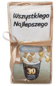 Zestaw GIFT - Kubek + Ręcznik 30 urodziny (biały)