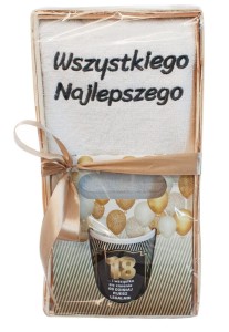 Zestaw GIFT - Kubek + Ręcznik 18 urodziny (biały)