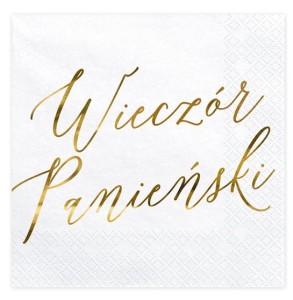Serwetki Wieczór panieński, biały, 33x33cm