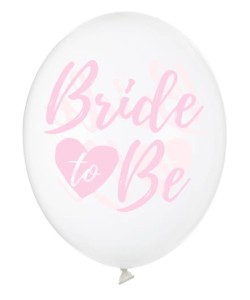 Balony 30cm, Bride to be, Crystal Clear róż