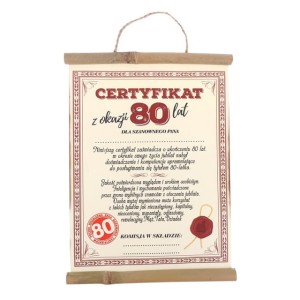 Dyplom bambus D84- certyfikat 80 on