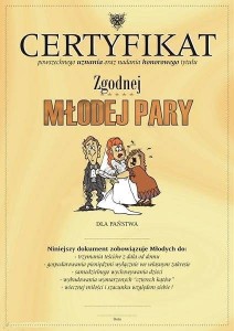 Certyfikat zgodnej Młodej Pary