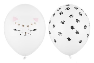 Balony 30 cm, Kotek, Pastel Pure White