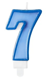 Świeczka Cyferka 7, niebieski, 7cm