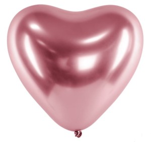 Balony Glossy 30cm, Serca, różowe złoto 50szt