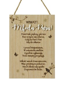 Tabliczka sentencja TBS-001 - Młoda para