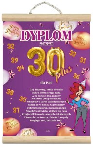 Dyplom z listewkami - z okazji 30+ dla Pani