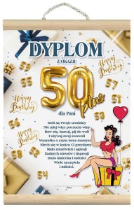 Dyplom z listewkami - z okazji 50+ dla Pani