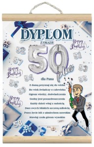 Dyplom z listewkami - z okazji 50+ dla Pana (on)