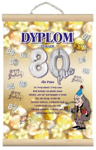 Dyplom z listewkami - z okazji 80+ dla Pana