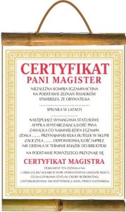 Dyplom bambus D155 - Certyfikat Pani Magister