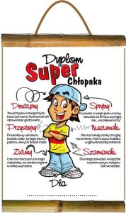 Dyplom bambus D95 - Super chłopak (czapka)