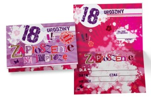 Zaproszenie ZZ-031 URODZINY 18-te (fiolet)