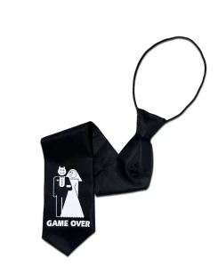 Krawat satynowy KS59 - Game over (rogi)
