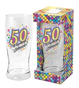 Szklanka do piwa mozaika - 50 urodziny