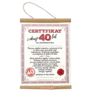 Dyplom bambus D60 - certyfikat 40 on