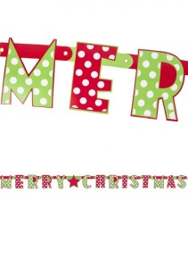 Baner świąteczny MERRY CHRISTMAS w kropki