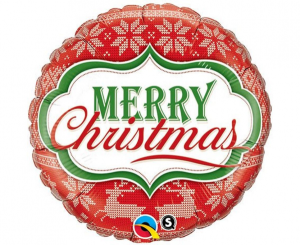 Balon foliowy 18" QL RND Merry Christmas