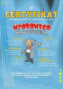 Certyfikat wzorowego Nauczyciela