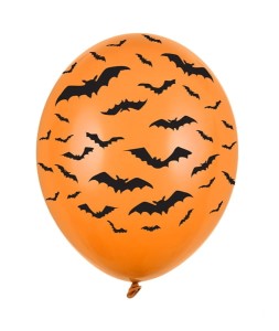 Balon 30cm, Nietoperze, Pastel M. Orange