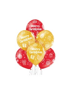 Balony Merry Christmas 6 szt mix, 5000390