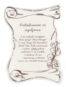 Dyplom Drewniany Podziękowanie Emerytura