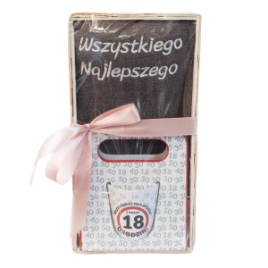 Zestaw GIFT -  Kubek + Ręcznik 18 urodziny (szary)