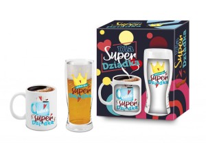 Zestaw Super dziadka, Szklanka + Kubek