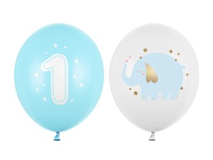 Balon 30cm, Roczek, Pastel Light Blue Słonik