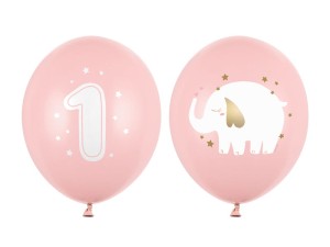 Balony 30cm, Roczek, Pastel Pale Pink Słonik
