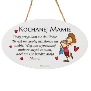Tabliczka Owalna Kochanej Mamie (Przytalanie)