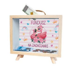 Skarbonka MDF z uchwytem - na Zachcianki (flaming)