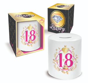 Skarbonka walec - 18 Urodziny (Różowa)