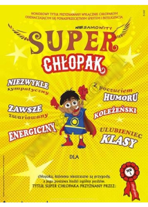 Certyfikat - Niesamowity Super Chłopak (Żółty)