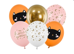 Balony Na Halloween - Pomarańcz Róż - 6 sztuk