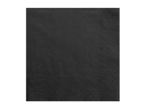 Serwetki Trójwarstwowe Czarne 33x33cm