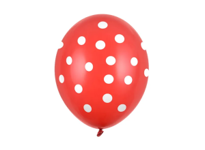Balony 30cm, Kropki, Pastel Poppy Red