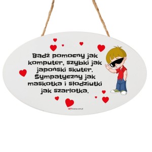 Tabliczka owal - Bądź Pomocny jak Komputer
