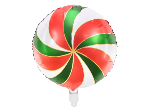 Balon foliowy Cukierek - 35cm - czerwono-zielony