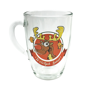 Kubek Szklany - Wesołych Świąt Renifer