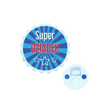 Otwieracz kapsel - Super dziadek (niebieski)
